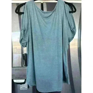 Colette Womens‎ Green/blue Short Sleeve Shirt Large.